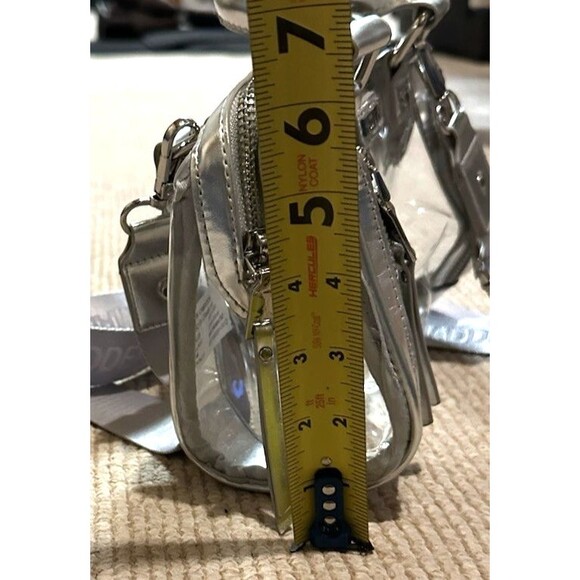 Madden NYC Clear & gray Stadium barrel bag Crossbody removable strap + handles - Picture 6 of 16
